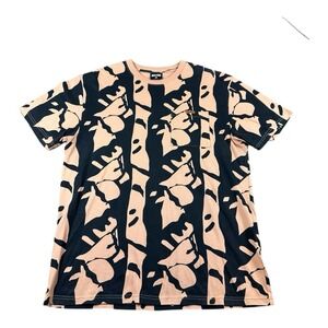 ICECREAM Black Salmon Abstract S/S Cotton T Shirt Size XL